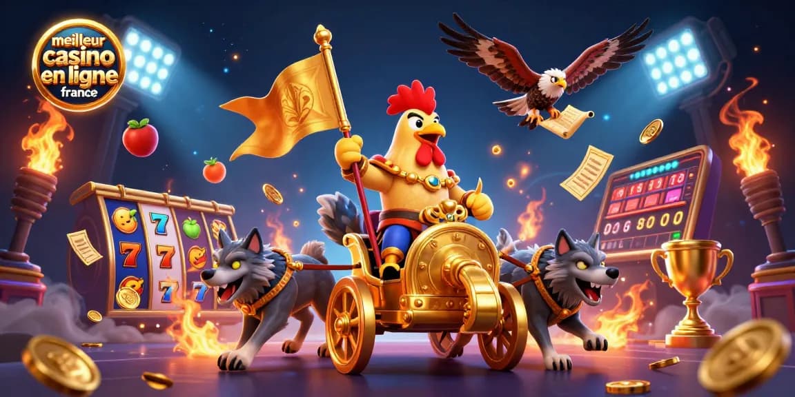 Jouer au meilleur casino en ligne France avec une charrue dorée et des éléments de jeu attrayants.