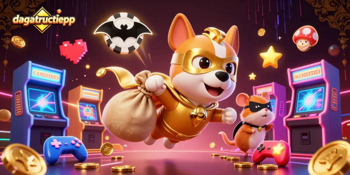 Experience engaging online gambling with dagatructiepp featuring a superhero dog and gaming elements.