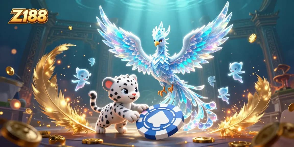 Z188 offers thrilling gaming excitement with a vibrant scene of colorful characters and casino elements.