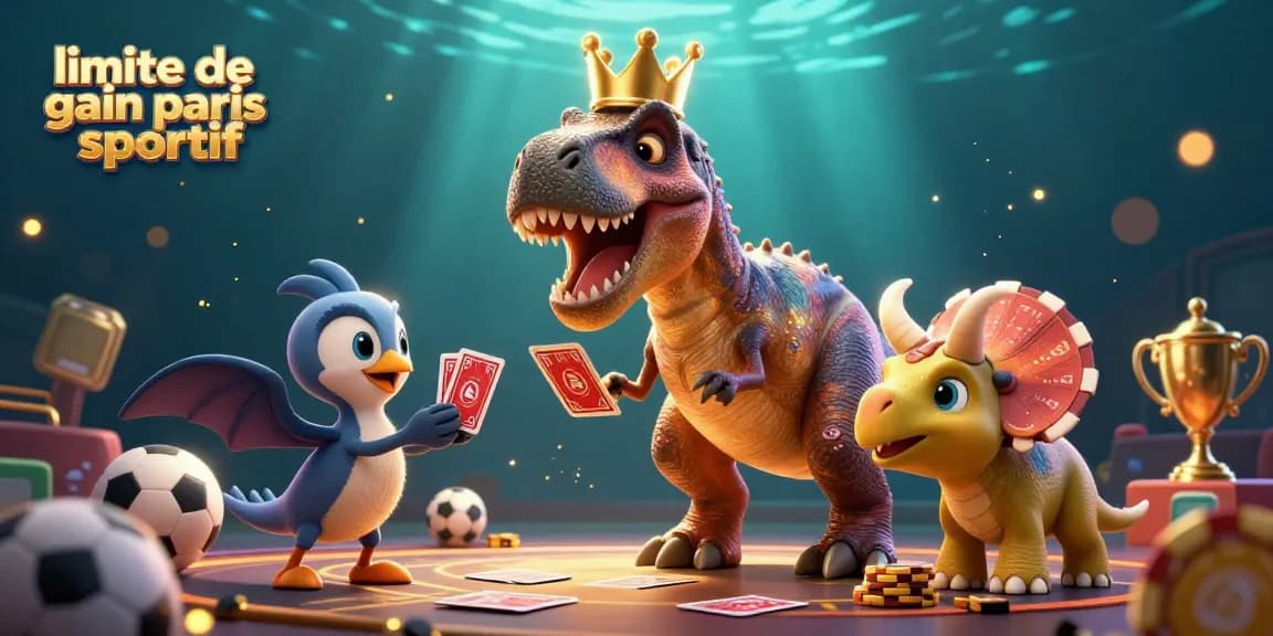 Optimisez vos gains avec limite de gain paris sportif, illustré par des personnages de casino amusants.