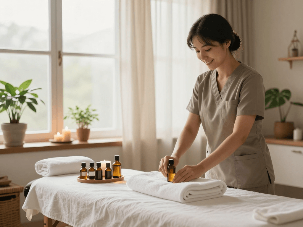 Experience relaxing 영등포출장안마 with a professional therapist in a serene home setting.