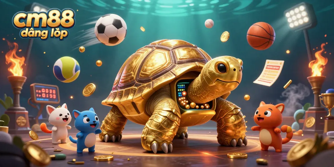 Experience the thrill of cm88 đăng nhập with a vibrant illustration showcasing exciting casino action and dynamic sports betting elements.