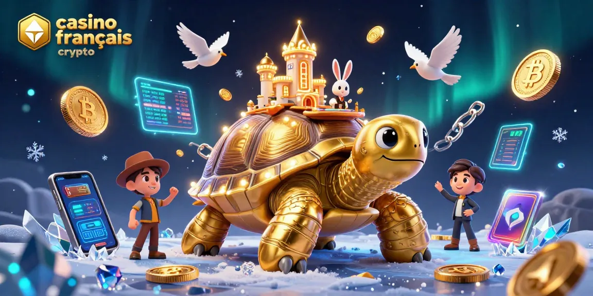 Jouer au casino français crypto avec une tortue géante et un croupier en lapin au casino miniature.