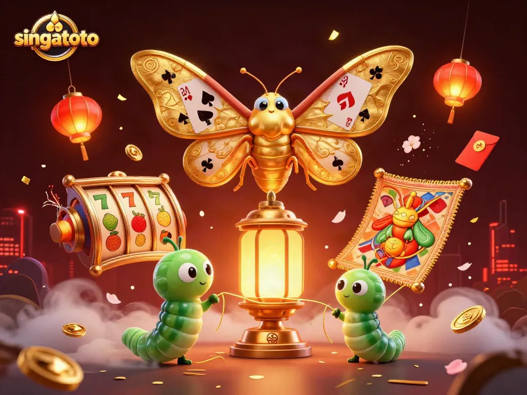 Experience exciting plays with singatoto's vibrant casino-themed 3D illustration showcasing dynamic gaming elements.