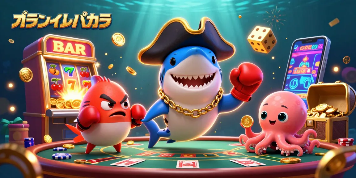 オンラインバカラのための3Dキャラクターと賭けの興奮を表現したイラスト