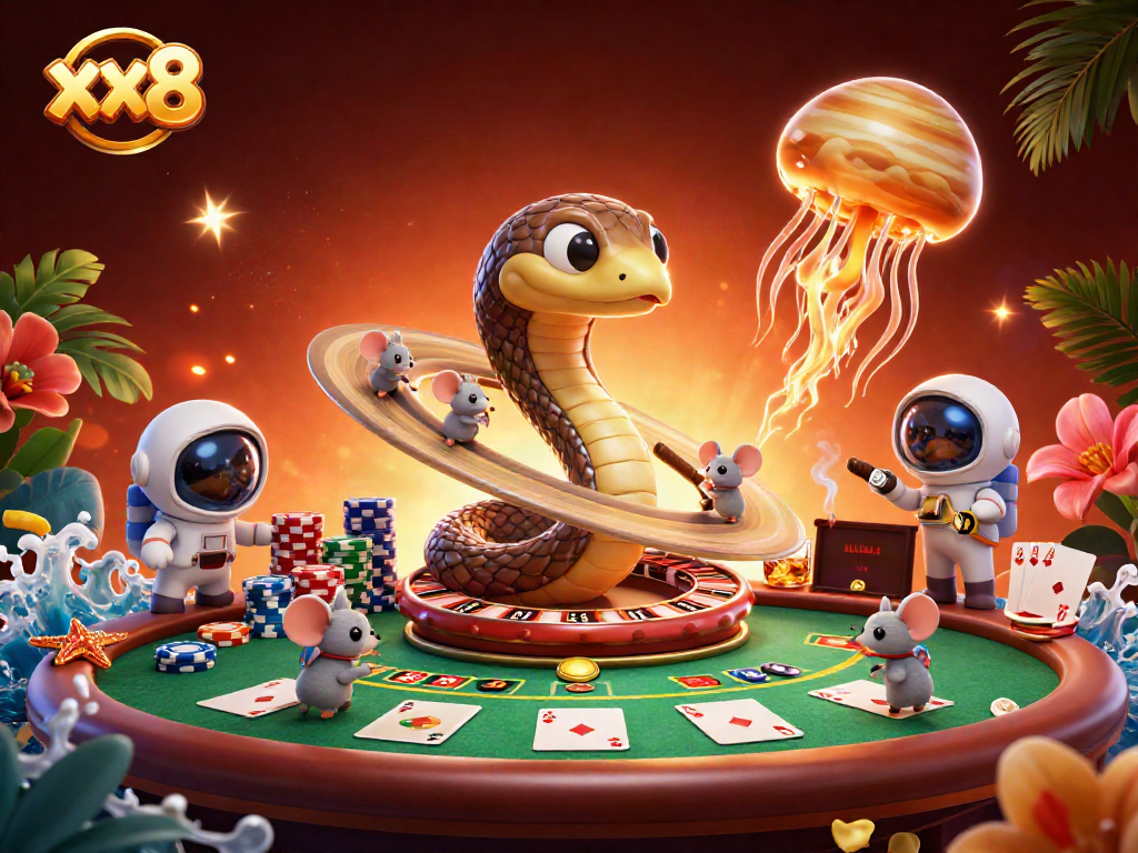 Bet big with xx8 at the cosmic roulette wheel, where space mice gamble on Saturn's rings.