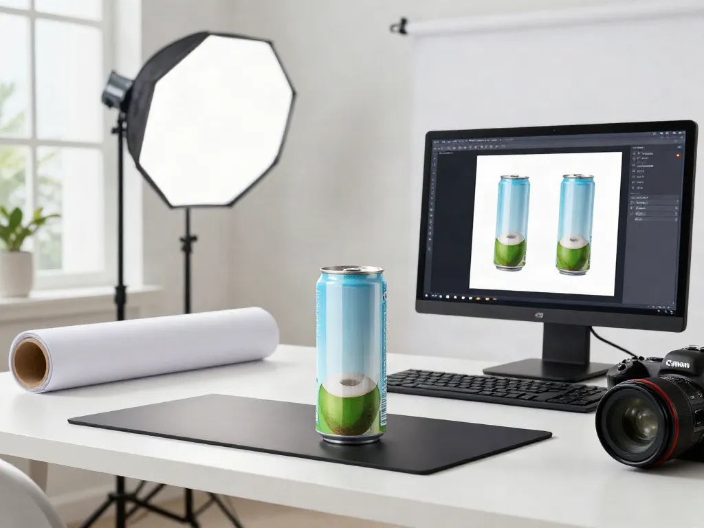 Product photo generation in action using an Amazon product photo generator in a bright studio.