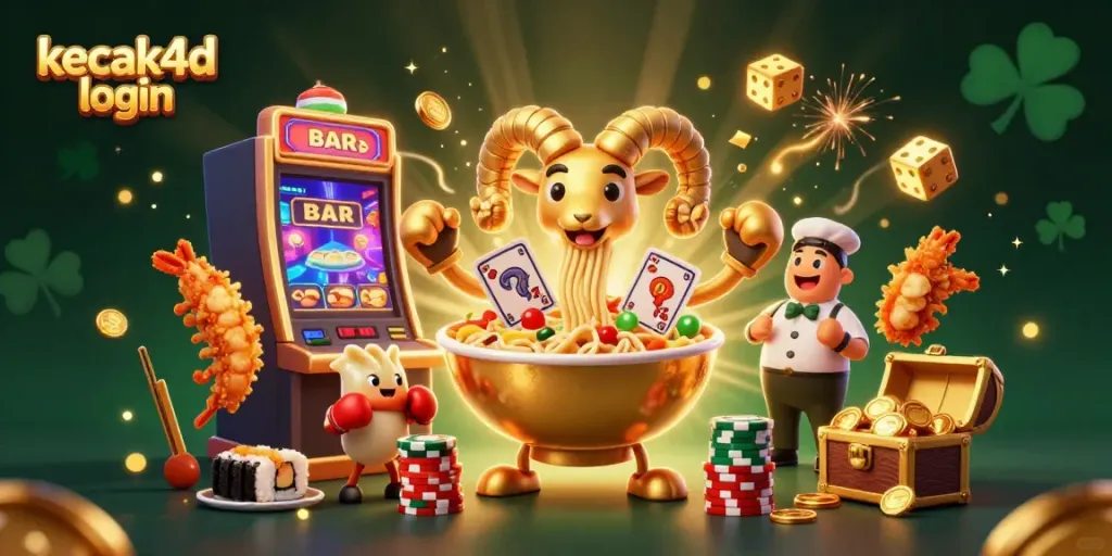 Experience the thrill of kecak4d login with a vibrant casino scene featuring animated characters and dazzling game elements.
