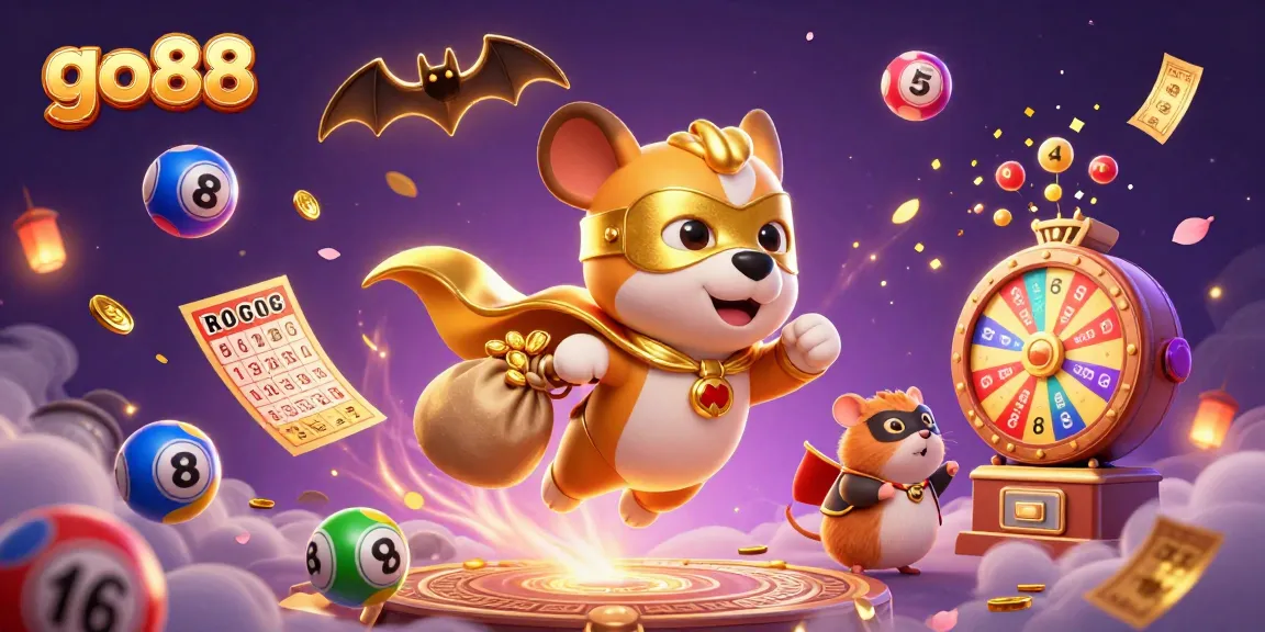 go88 enhances the gaming experience with a vibrant 3D illustration showcasing exciting casino elements and characters.