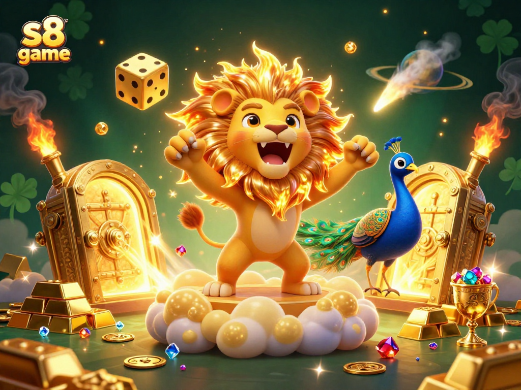 Engage with the s8 game and uncover treasures in a vibrant 3D casino scene filled with excitement.