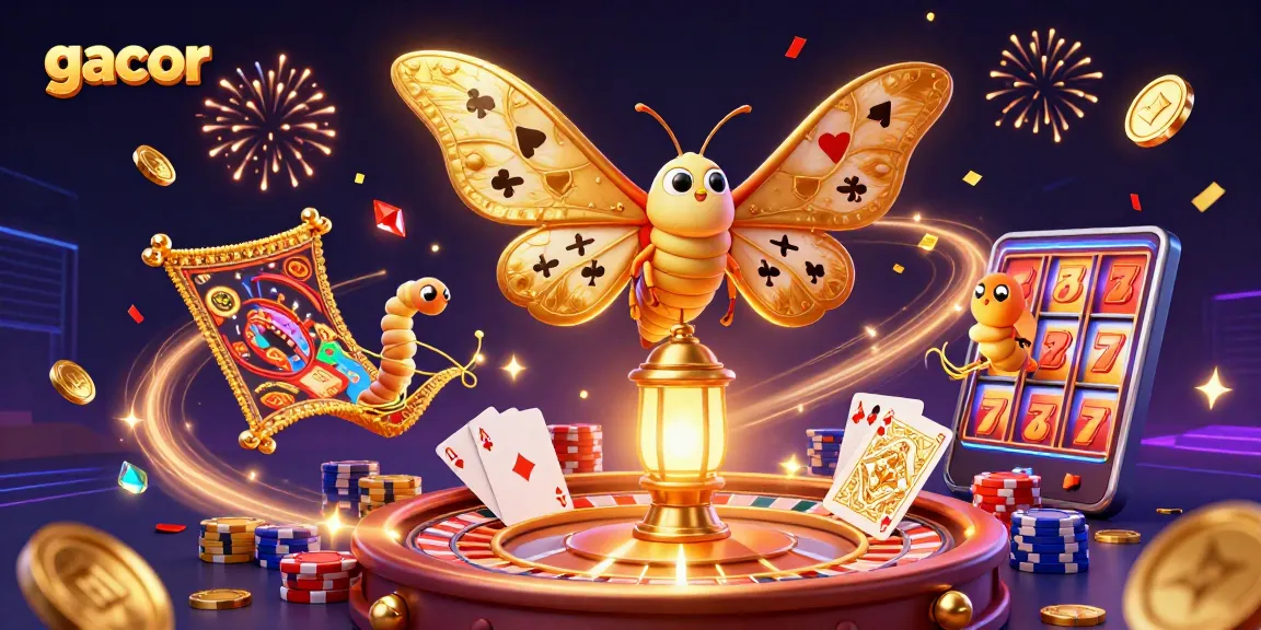 Spin and win with gacor slots, featuring vibrant casino elements and celebratory atmosphere.