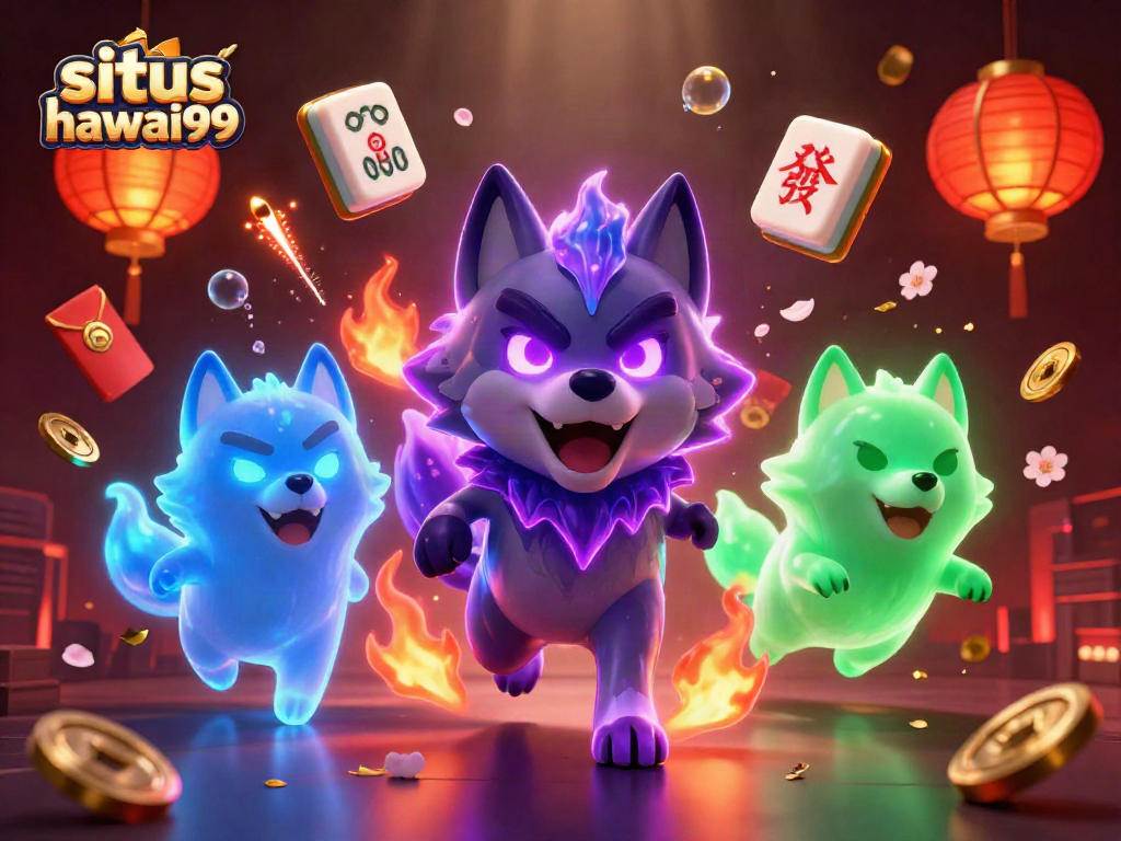 Play with situs hawai99 and experience the vibrant 3D casino action featuring mystical wolves and lively elements.