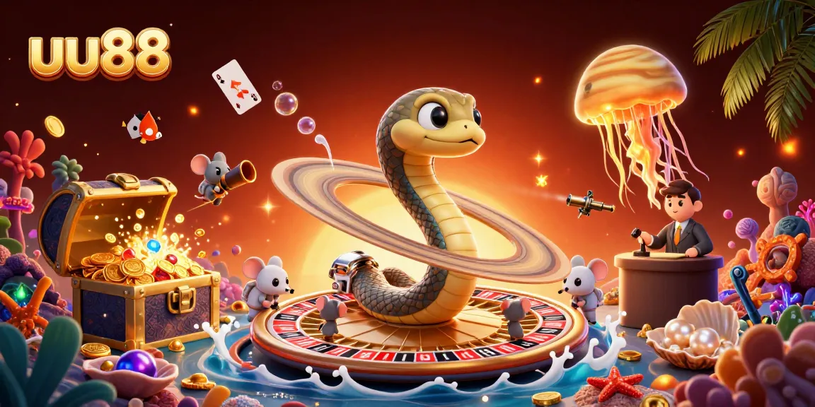 Join the cosmic fun at uu88 with this vibrant casino scene showcasing astronaut mice betting among stars.