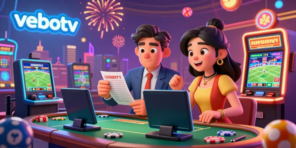 Experience thrilling sports betting with VeboTV's live matches and vibrant gaming elements.