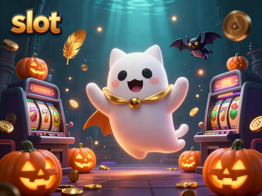 Slot yang bersinar dan lingkungan permainan di kasino menyala dengan karakter unik.