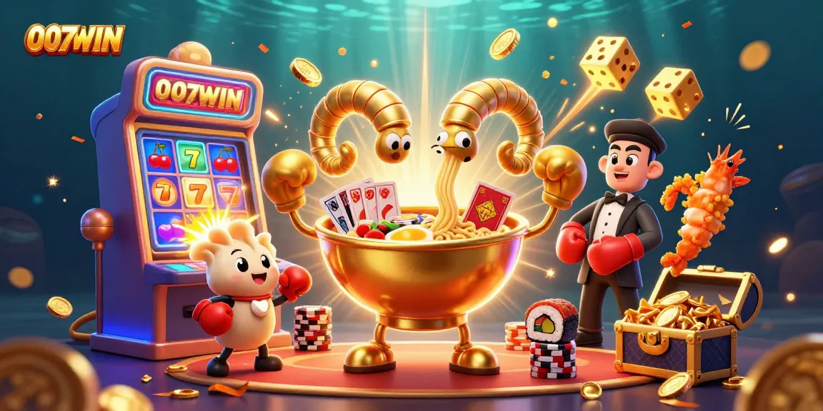 Experience thrilling gambling action at 007WIN with animated casino characters and vibrant game elements.