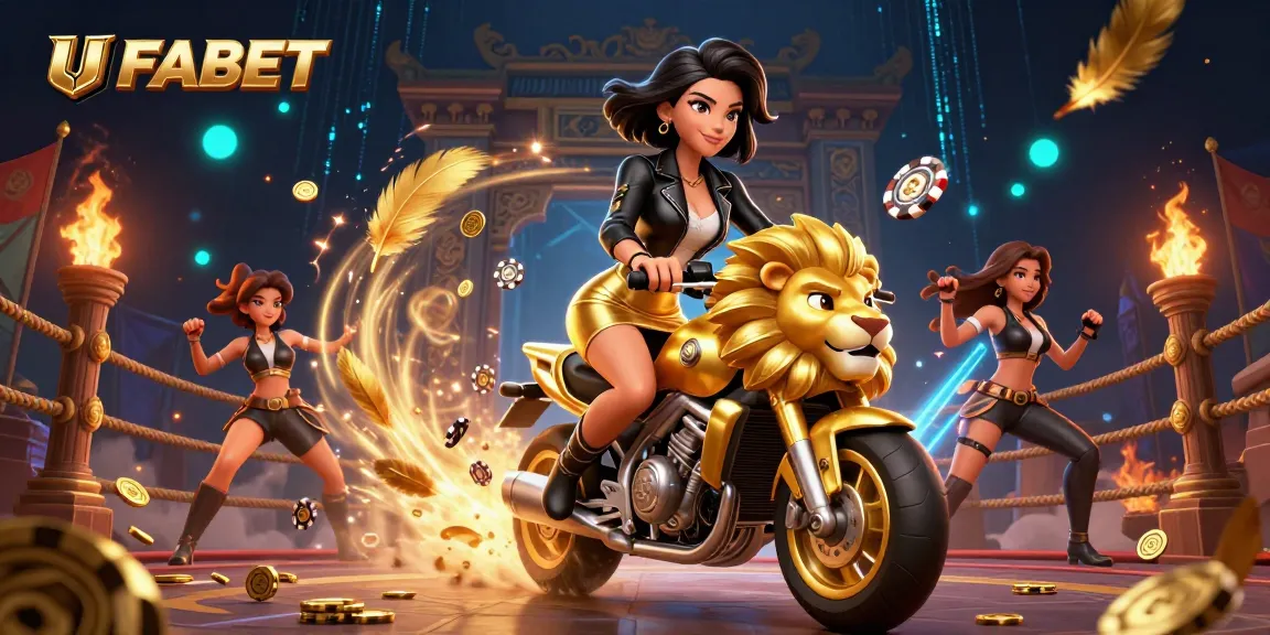 Experience the thrill of gambling at UFABET with vibrant 3D casino imagery, featuring action-filled gaming elements.