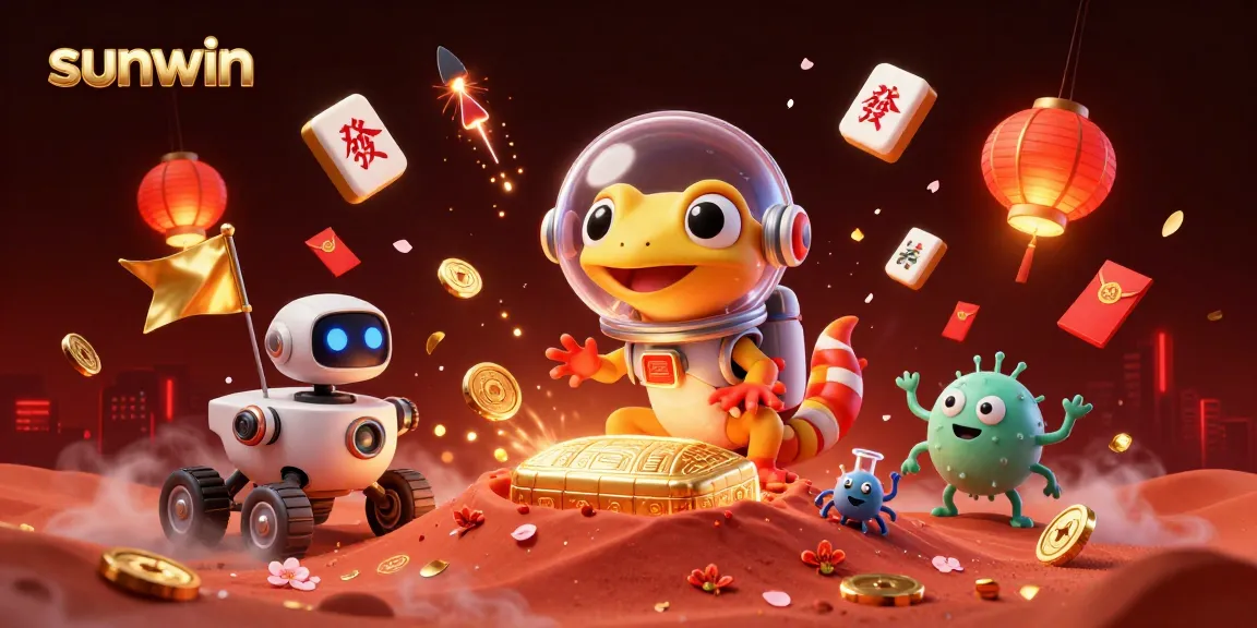 Experience thrilling gaming adventures with sunwin's vibrant casino scene come to life with a Martian gecko.