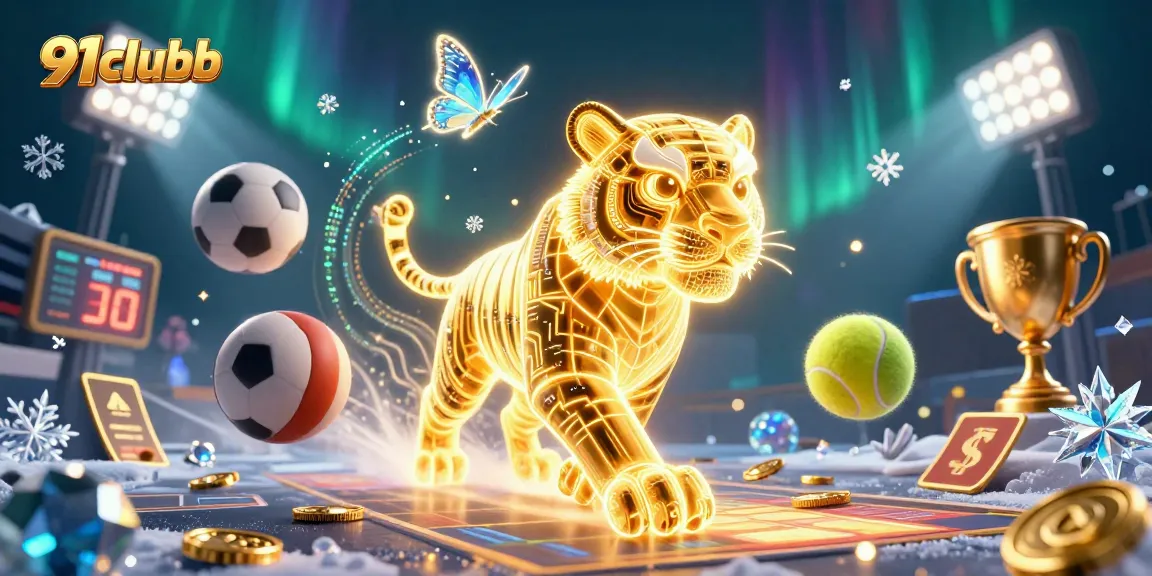 Engage in thrilling gaming adventures with 91clubb, featuring dynamic sports elements and vibrant casino visuals.