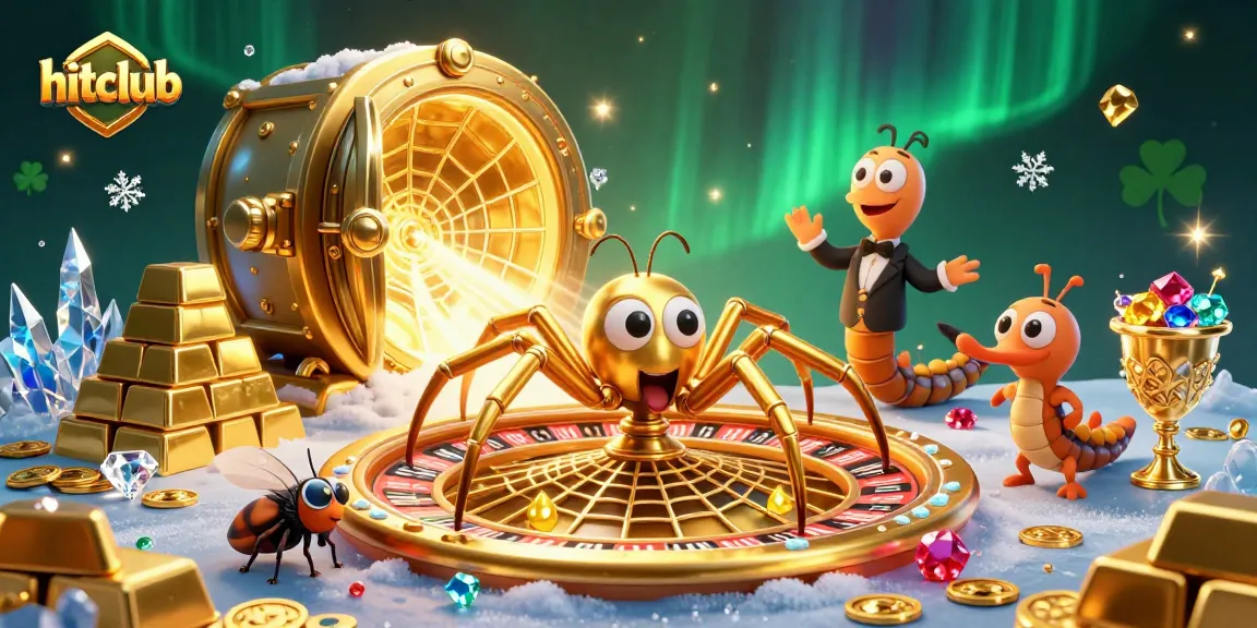 Engage in thrilling bets at hitclub with a golden roulette wheel web and treasures!