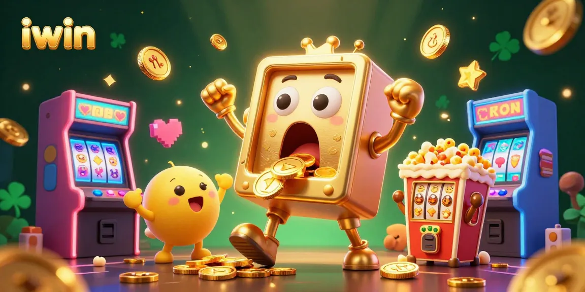 Experience iwin's thrilling excitement as animated slots celebrate jackpots with shimmering coins.