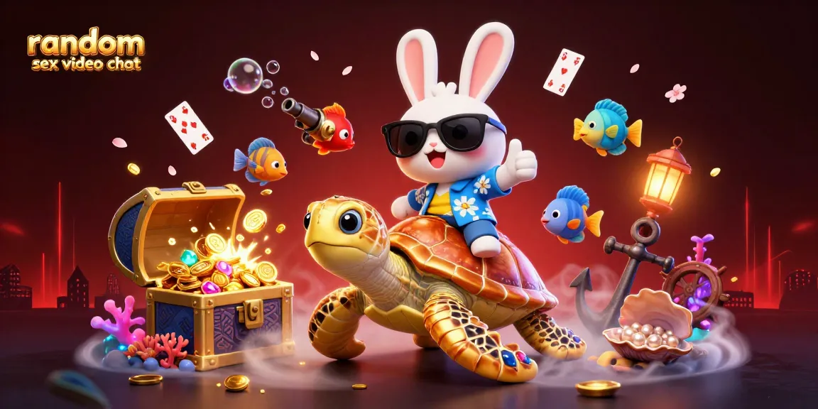 Engage in random sex video chat with strangers in a vibrant casino-themed illustration.