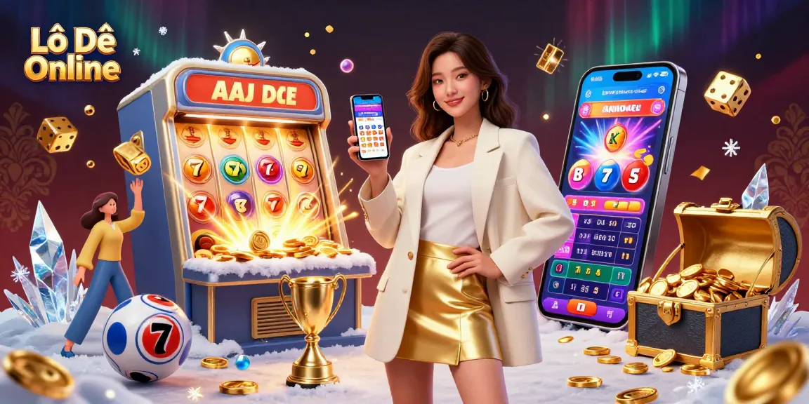 Lô Đề Online smartphone lottery betting illustration with dynamic gaming elements