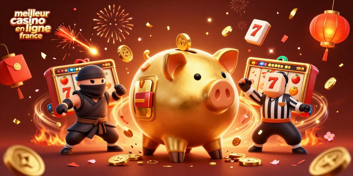 Visuel dynamique illustrant le meilleur casino en ligne France avec des personnages de jeux animés.