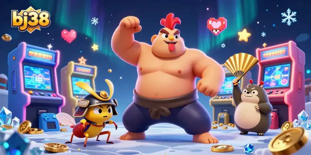 Engage with bj38's exciting casino experience featuring a powerful sumo rooster, samurai cricket, and glorious games.