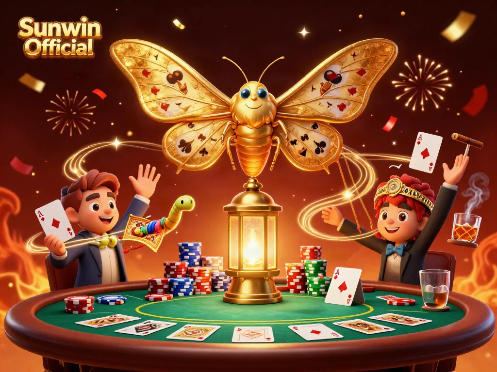 Experience thrilling gameplay at Sunwin Official with an exciting casino atmosphere featuring poker elements and vibrant characters.