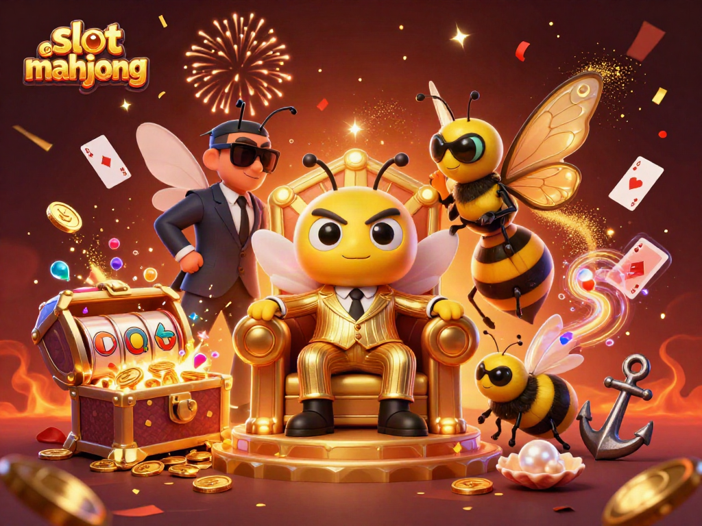 Engage in slot mahjong action with our bumblebee mob boss and dazzling casino elements.