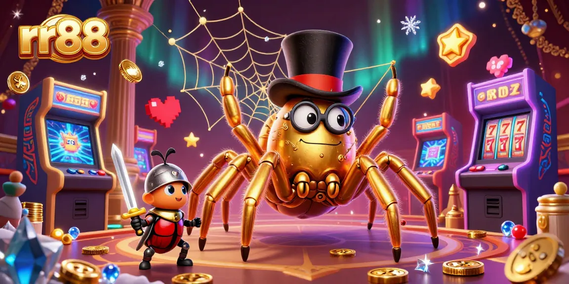 Win big with rr88 in an engaging 3D casino scene filled with vibrant gaming elements.