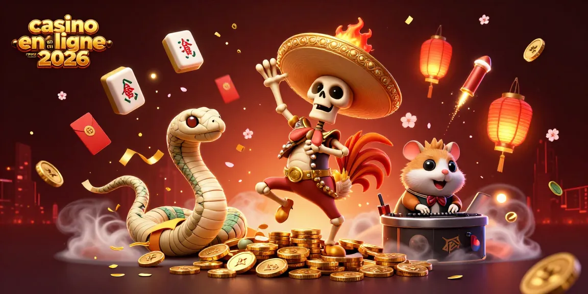 Animations vibrantes de casino en ligne retrait rapide 2026 avec un rooster marin, un serpent momifié et un hamster DJ.
