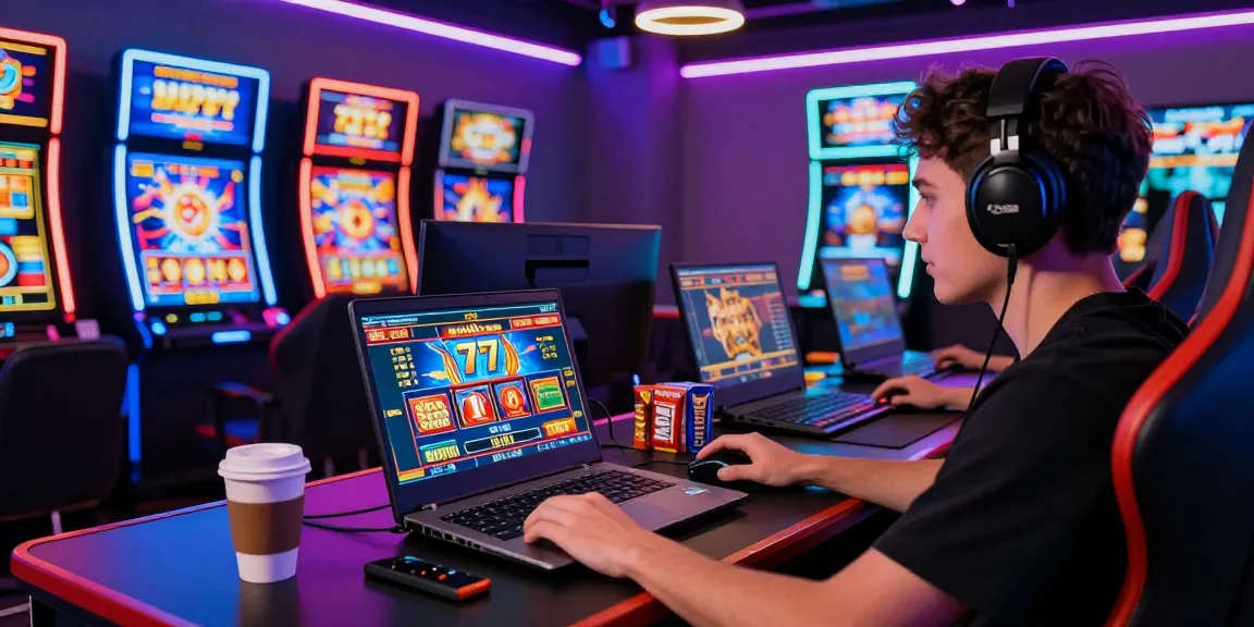 Experience the thrill of slot77 online gaming in a vibrant, modern setup.