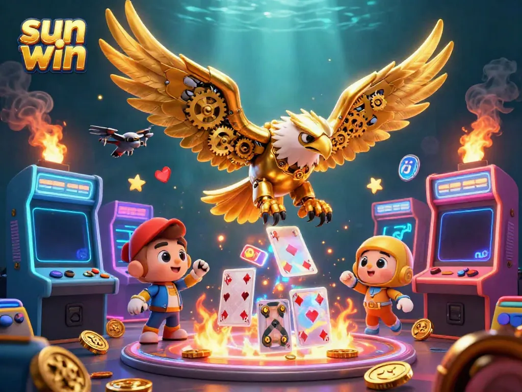 Experience excitement with sun win as the golden eagle soars through vibrant gaming elements.