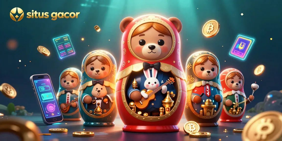 Experience situs gacor at its finest with vibrant 3D casino-themed illustration showcasing dealer bears and crypto elements.