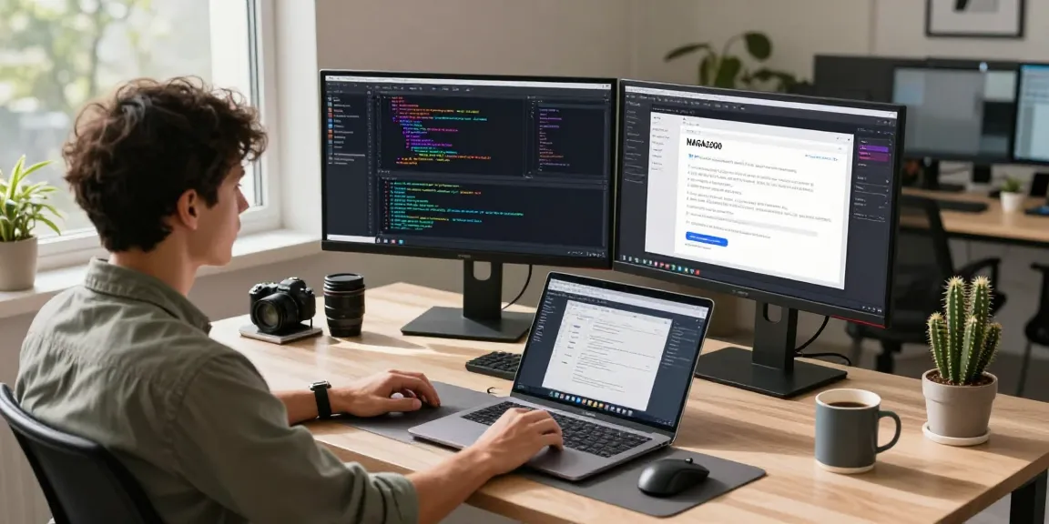 Developer focused on NAGA2000 application debugging in modern tech workspace.
