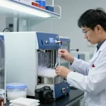 Handling lyophilisation peptides in a professional lab environment, showcasing proper storage protocols and temperature management.